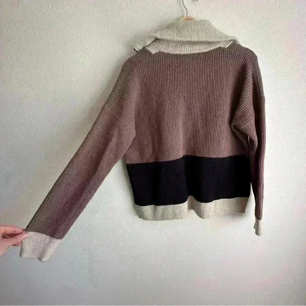 Madewell - Quart Zip Color Block Pull Over Sweater - Picture 5 of 6
